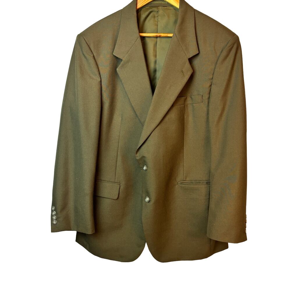 London Square Men's Business Suit Wool Blend with Suspenders Fully Lined Coat